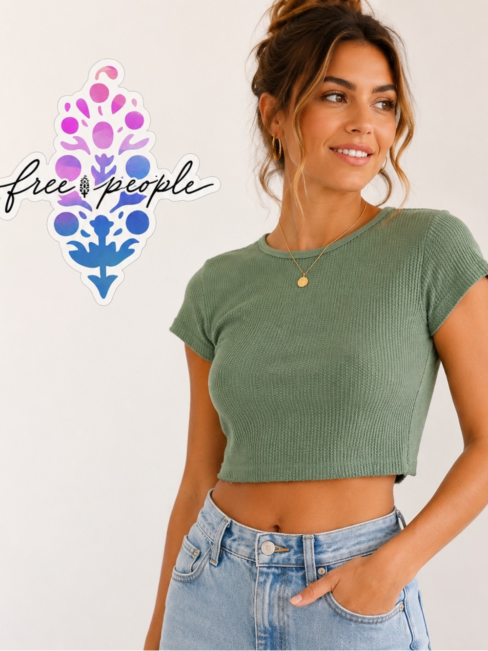 Intimately Free People Sage "Weekday Baby Tee"
